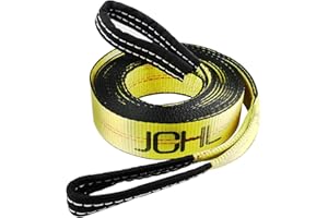 JCHL Recovery Tow Strap with Reinforced Loops 2inx20ft Heavy Duty 26,000lb Break Strength Vehicle Recovery Rope for for Car Truck Jeep ATV SUV Reinforced Loops, Protective Sleeves