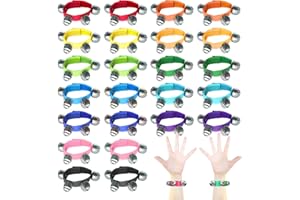 CMAQPW 24 Pack Wrist Band Jingle Bells,12 colors Wrist Bells Ankle Bells, Adjustable Musical Hand Bells,Rhythm Instrument Percussion Instruments Toy,for Kids,Classroom,Christmas Day,Music Class,Party Favors