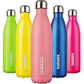 BJPKPK 25oz Insulated Stainless Steel Water Bottle for Travel Keep Cold and Hot, Light Pink