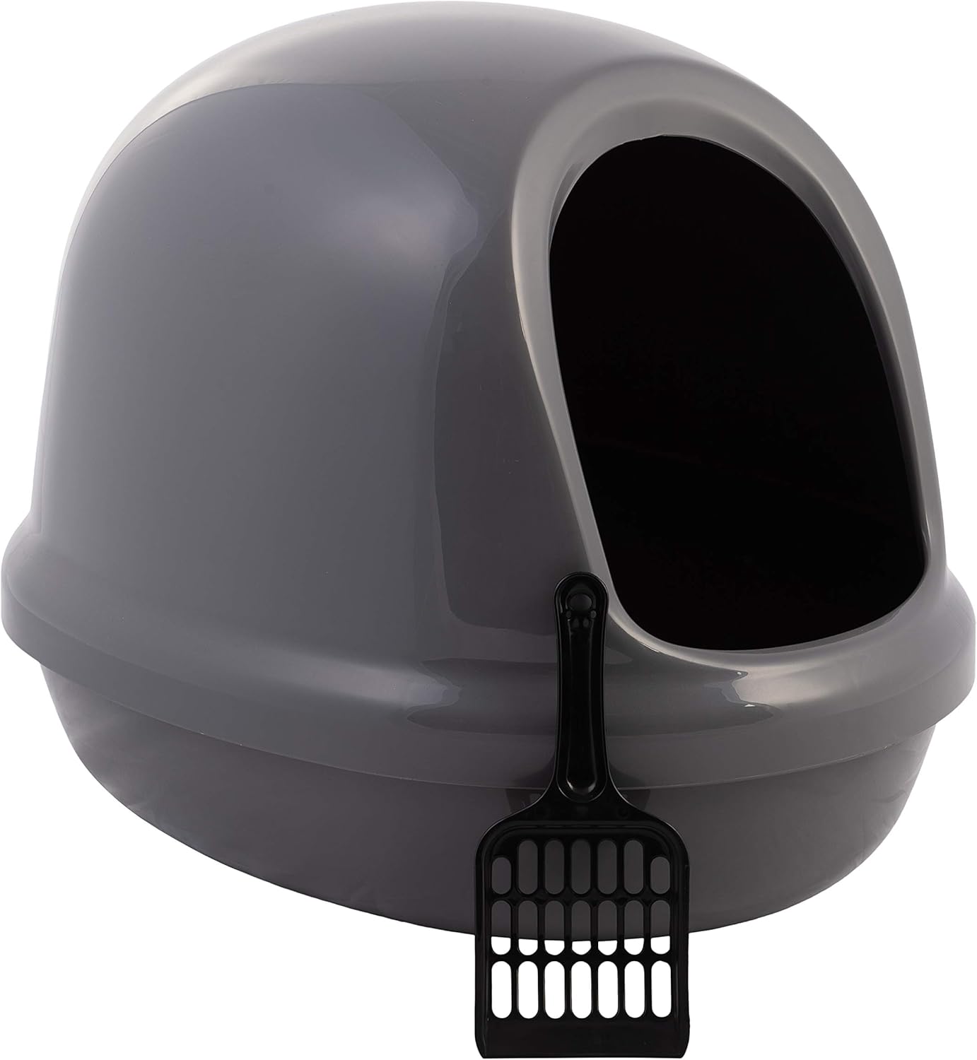 Iris Ohyama, Hooded cat litter tray with open entrance, no odor & litter spill, removable hood