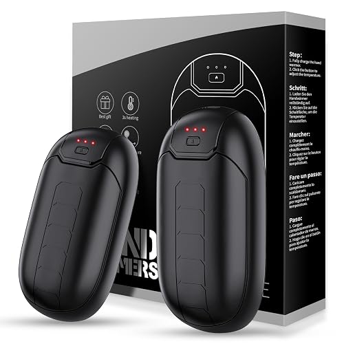 Hand Warmers Rechargeable 2-Pack, Reusable Magnetic Electric Handwarmer 7 Hrs Warmth 3 Levels Heat Up to 132.8℉, USB-C Charging, for Raynauds, Golf,Outdoor Sports,Winter Tech