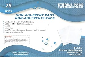 FAMILY Gauze Pads Non Stick - STERILE - 10 cm x 7.5 cm - 25 Pads - Recommended by Health Professionals - Ideal for Protecting