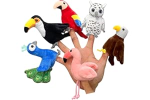 JUSTQUNSEEN 6pcs Bird Finger Puppets Set, Cute Animal Puppet for Role-Playing Mini Hand Puppets Suitable for Kids,Bird Animal Puppets for Storytelling, Realistic Finger Puppet for Toddlers