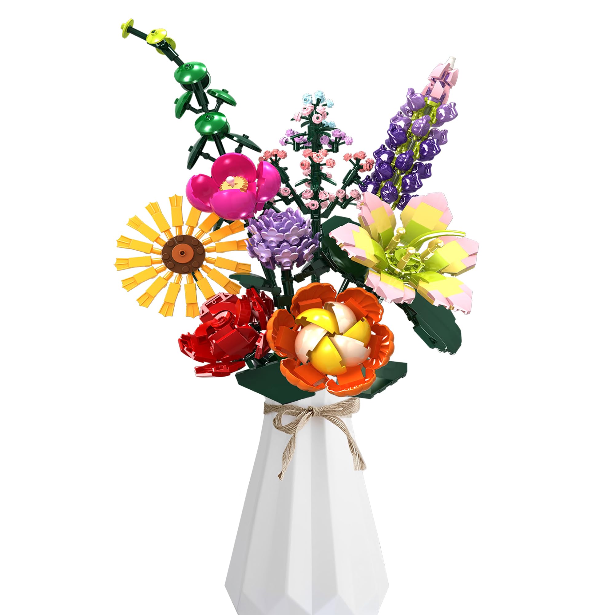 Photo 1 of Leyic DIY Flower Bouquet Building Set, 845PCS Botanical Collection Building Toy for Kids, Girls, and Women - Perfect for Home Office Decor, Mother's Day, Valentine's Day, Birthdays