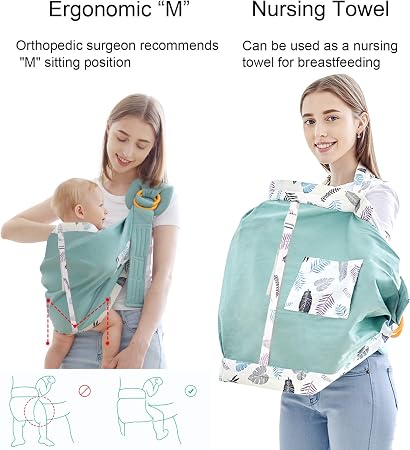 Azeekoom Porte Bebe Ergonomique Couvertures D Allaitement Echarpes De Portage Avec Ceinture De Fixation Grande Poche Pour Nouveau Ne A Tout Petit De 0 A 36 Mois Amazon Fr Bebes Puericulture