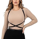 APLZGMG Punk Leather Harness Belt, PU Leather Punk Goth Body Belt for Women Adjustable Waist Harness Belts for Rave Halloween Dresses Party Accessories