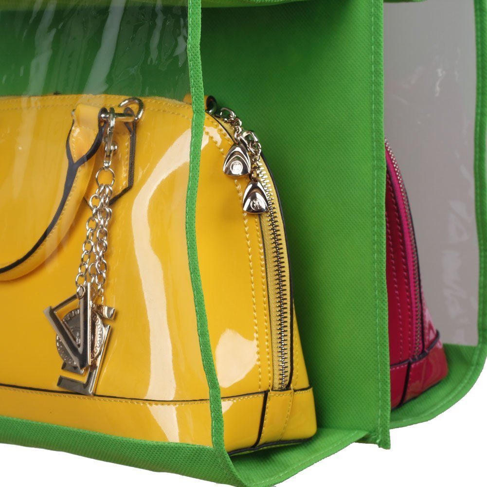 Ducomi Poppins Colgador de Bolsos y Ropa con Gancho para Armario con 6 Compartimentos (Verde)