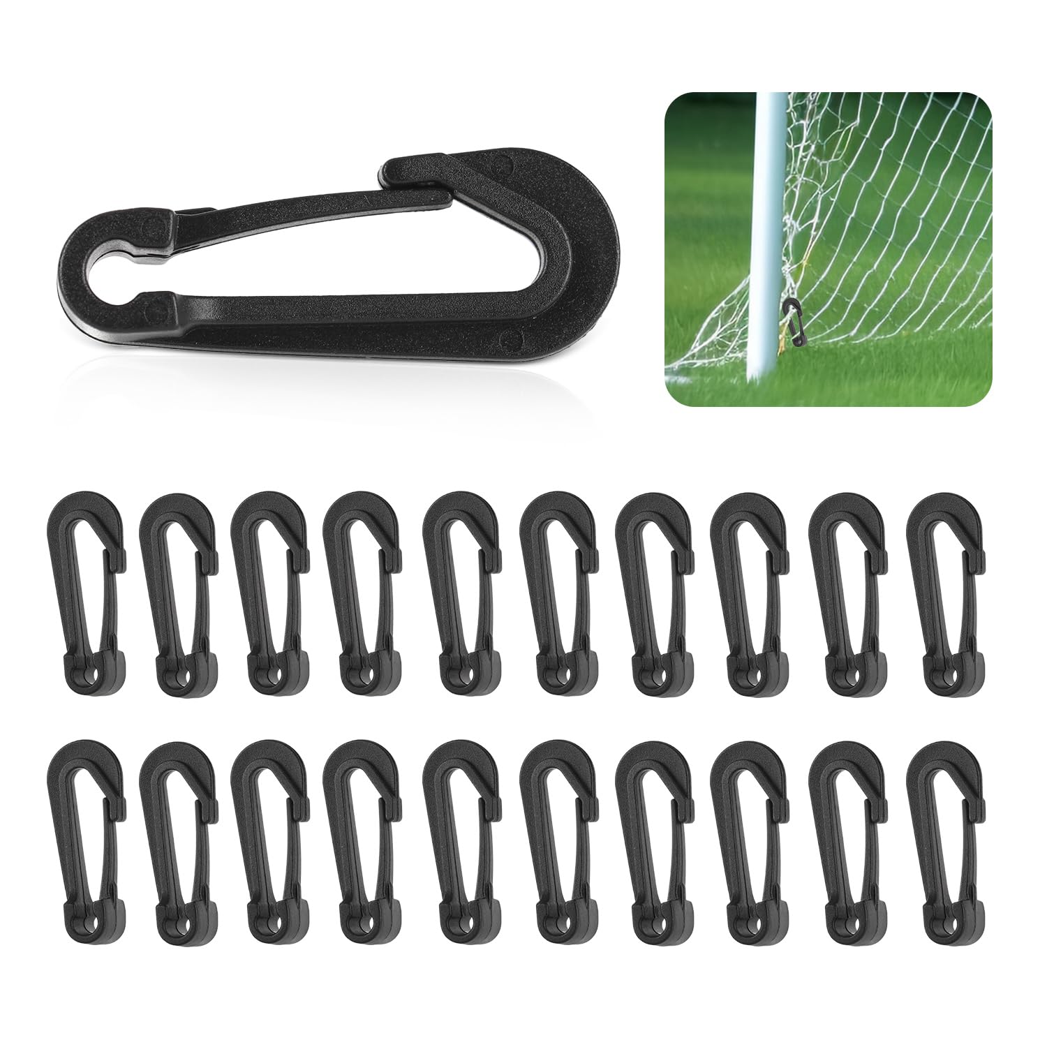 20PCS Durable Football Net Clips, White Plastic Soccer Goal Net Clips for Secure and Easy Application, Universal Size - Fits Most Sports Nets Brand: penmol