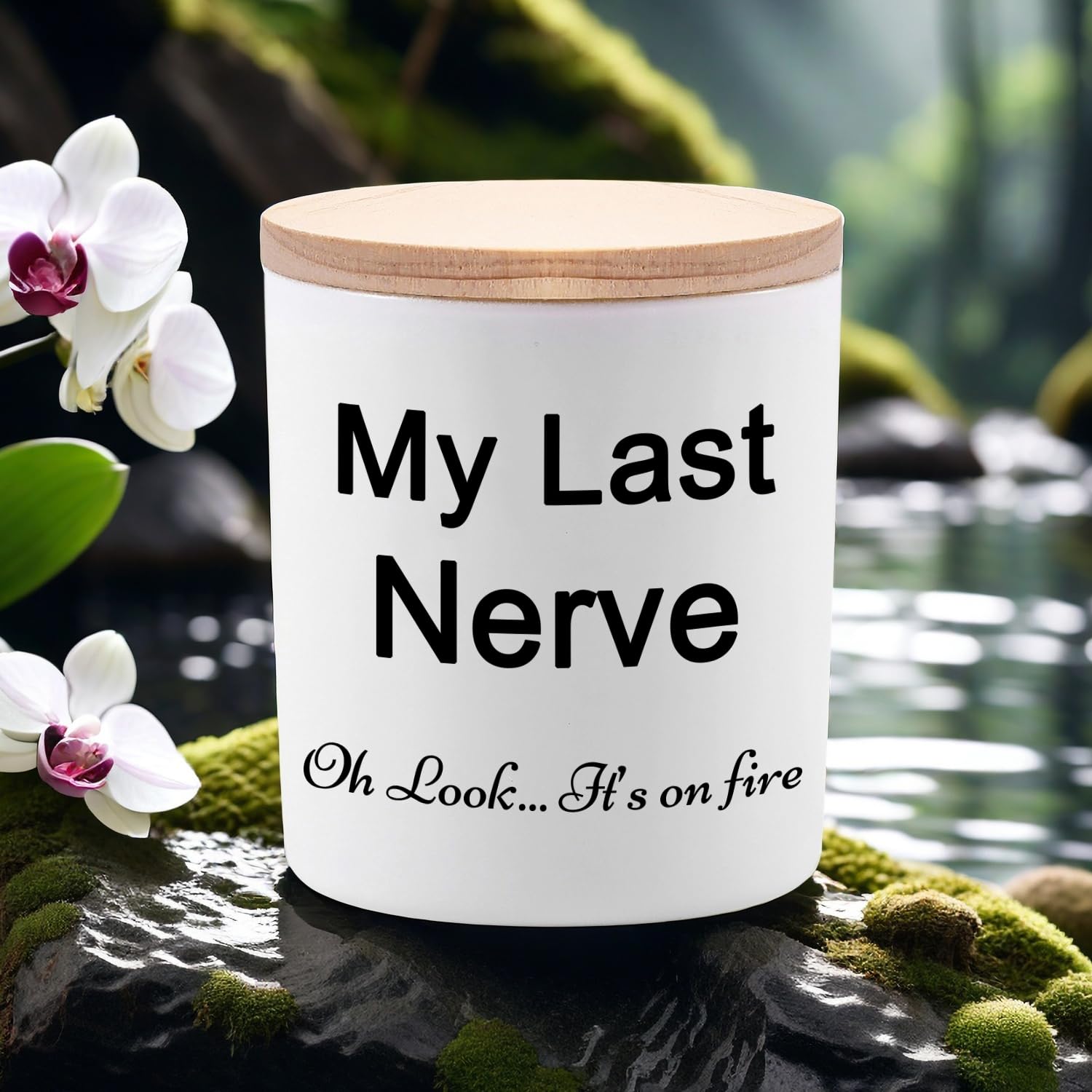 BFJLIFE Candles Gifts for Women Funny Unique Novelty My Last Nerve Candle Christmas Birthday Gift for Sister Best Friend Stocking Stuffers for Women Lavender Scented Soy Candle