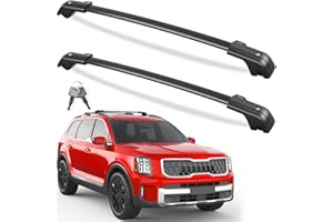 KINGGERI 330LBS All Aluminum Roof Rack Cross Bars Fit for Kia Telluride X-PRO X-LINE 2023 2024 2025 (with Raised Side Rails), Lockable Roof Rails Crossbars Rooftop Cargo Luggage Rails Kayak Canoe