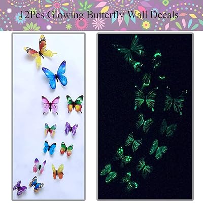 Download Buy Ado Glo Butterfly Wall Decor Removable Butterfly Wall Decals 3d Butterfly Stickers For Bedroom Bathroom Living Room Kids Room Decor Online In Indonesia B08k8zvc3p