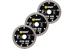 3PCS Diamond Cutting Disc Turbo Saw Blade 4 1/2 Inch - Diamond Saw Blade for Cutting Stone, Marble, Granite, Brick, Masonry, 