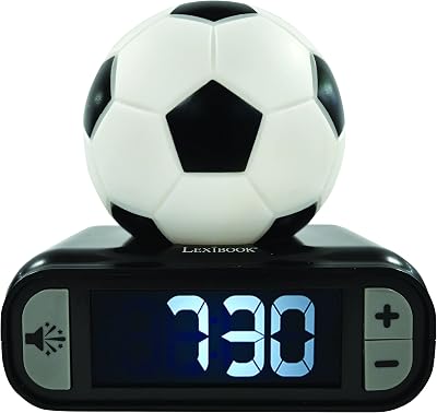 Lexibook Football Nightlight Alarm Clock RL800FO Black White