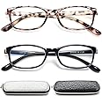 EYEURL Reading Glasses Womens Blue Light Blocking - 2 Pack Lightweight Computer Readers +3.0 Glare Blocking Ladies Eyeglass