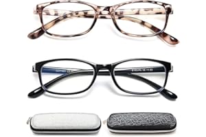 EYEURL Reading Glasses Womens Blue Light Blocking - 2 Pack Lightweight Computer Readers +0.75 Glare Blocking Ladies Eyeglass