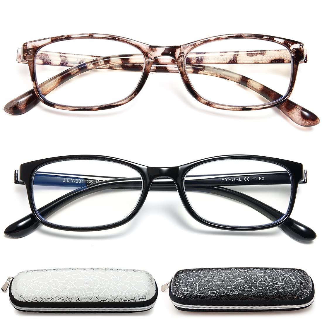 Photo 1 of EYEURL Reading Glasses Womens Blue Light Blocking - 2 Pack Lightweight Computer Readers +2.0 Glare Blocking Ladies Eyeglass