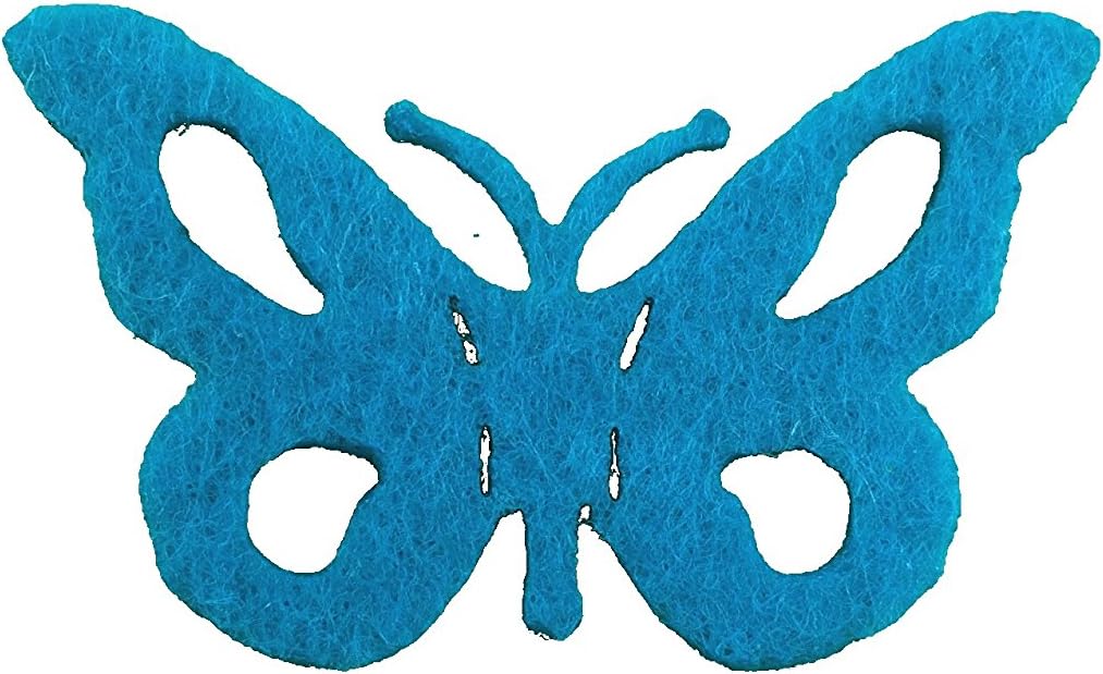 Petra's Craft Felt Ribbon News A - VIF5230 °F57 40 x Butterfly with Notches Colour: Turquoise, Blue