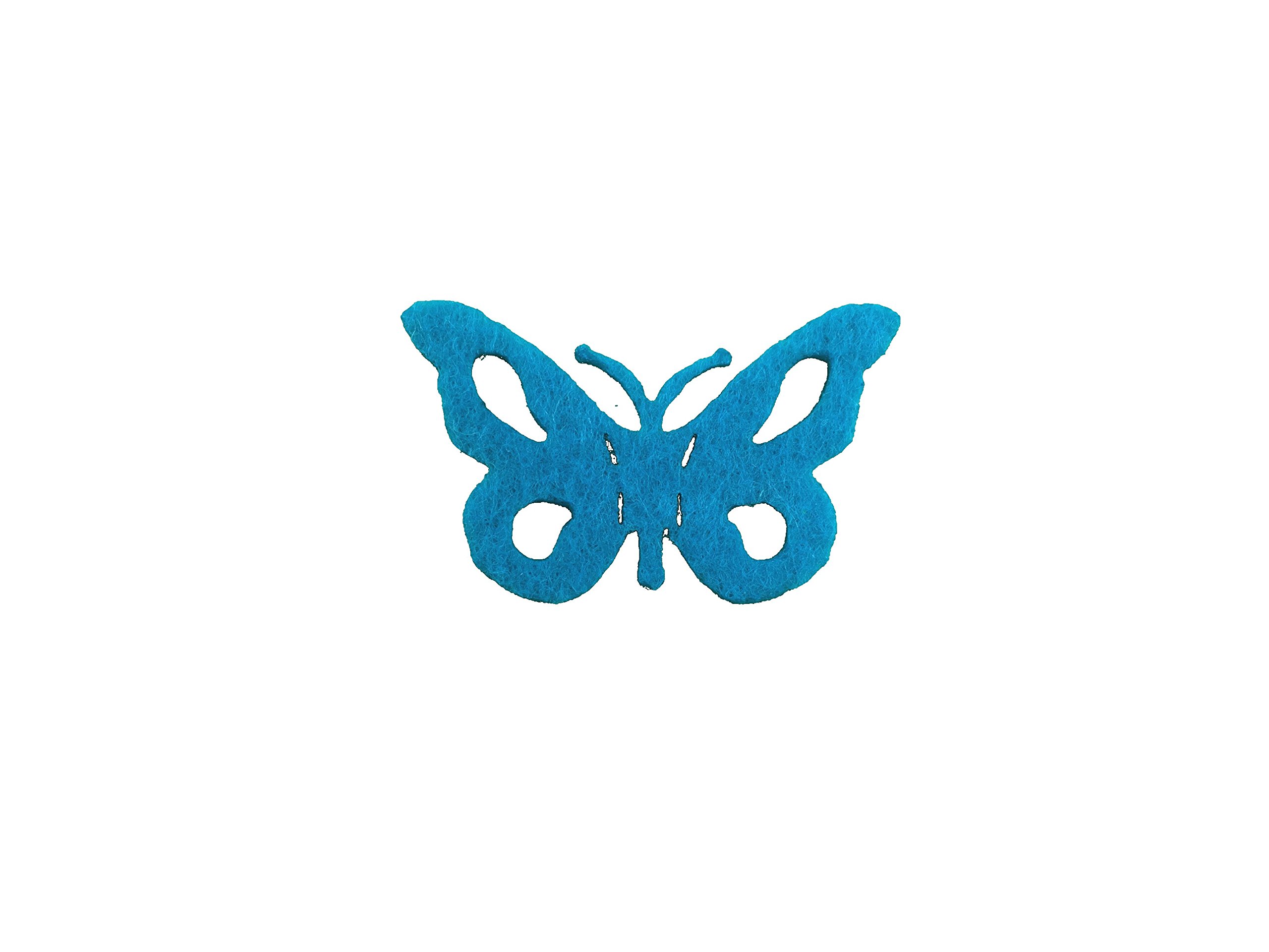 Petra's Craft Felt Ribbon News A – VIF5230 °F57 40 x Butterfly with Notches Colour: Turquoise