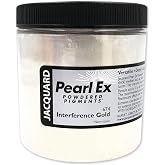 Jacquard Pearl Ex Pigment Powder 4oz Interference Gold - Loose Mica Powder for Epoxy Resin, Watercolors, Calligraphy Ink &amp; Clay - Epoxy Pigment Powder - Epoxy Resin Color
