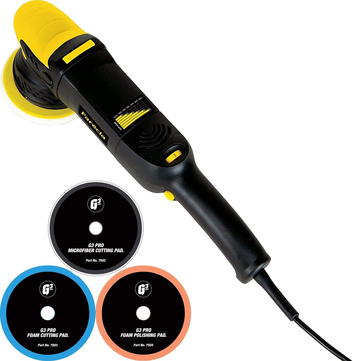Farécla G Plus Dual Action Polisher 15mm Throw (GPT203) – DA Polishing Machine, 2000–4500 OPM, Low Vibration, Lightweight, 5m Cable, Free G3 Pro Pads, Suitable for Professional Use, 2-Year Warranty