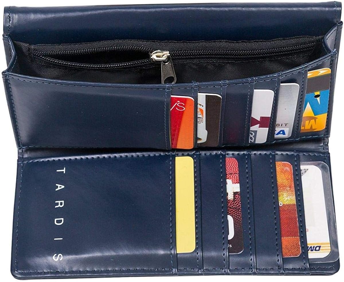 Doctor Who Purse - Embossed Women's Wallet - Gradient TARDIS Design: Clothing