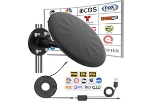 CXYHMG Outdoor TV Antenna for Digital TV, 720° Long Range Omni Directional Reception Digital HD Antenna Signal, with Super Signal Booster, 35ft HDTV Cable, for Attic/Camping/RV/Boat, 2025 Latest (DARK BLACK)