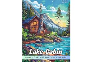 Lake Cabin Coloring Book: Lake Cabin Coloring Page, Tranquil Retreats for Creative Coloring