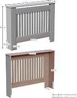 Vida Designs Chelsea Radiator Cover Olive Grey Medium 80x102x16 cm Internal view 4