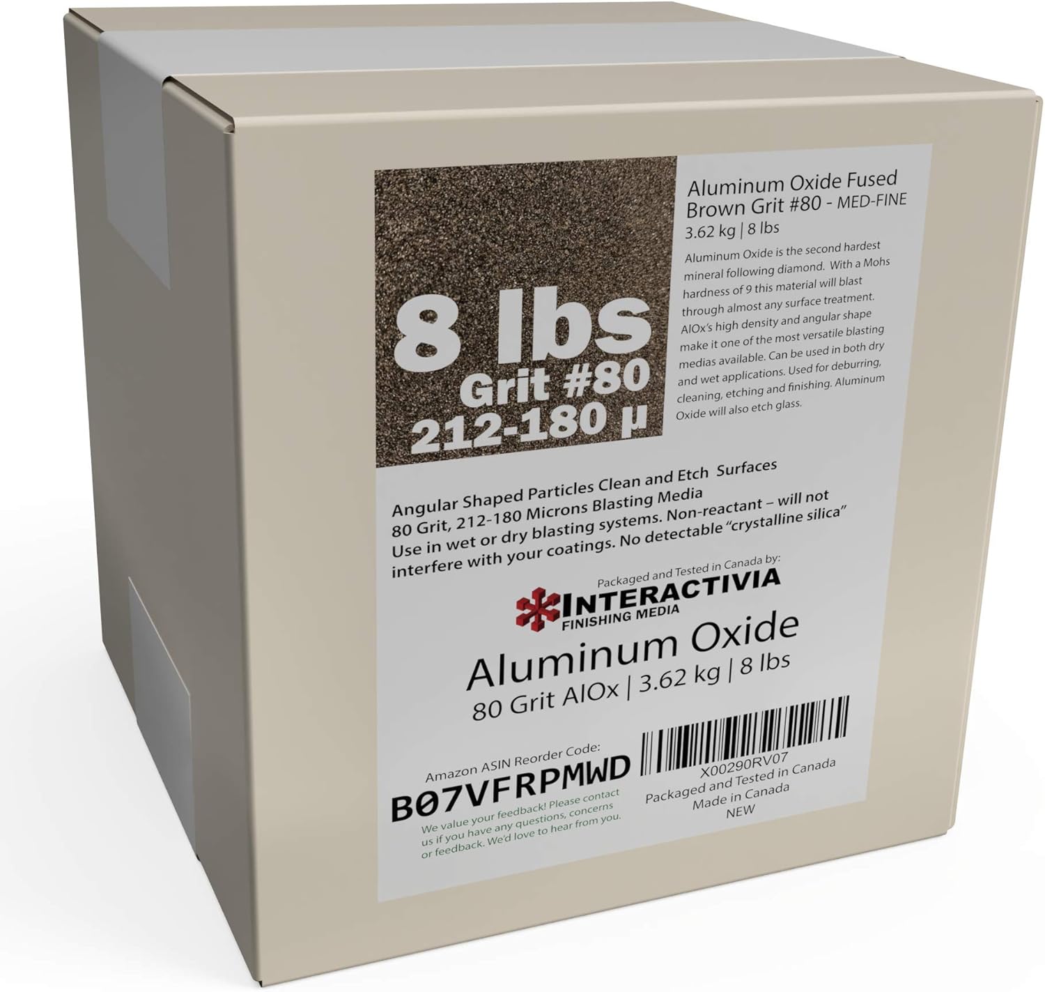 80 Aluminum Oxide 8 LBS Medium to Fine Sand Blasting Abrasive Media for Blasting or