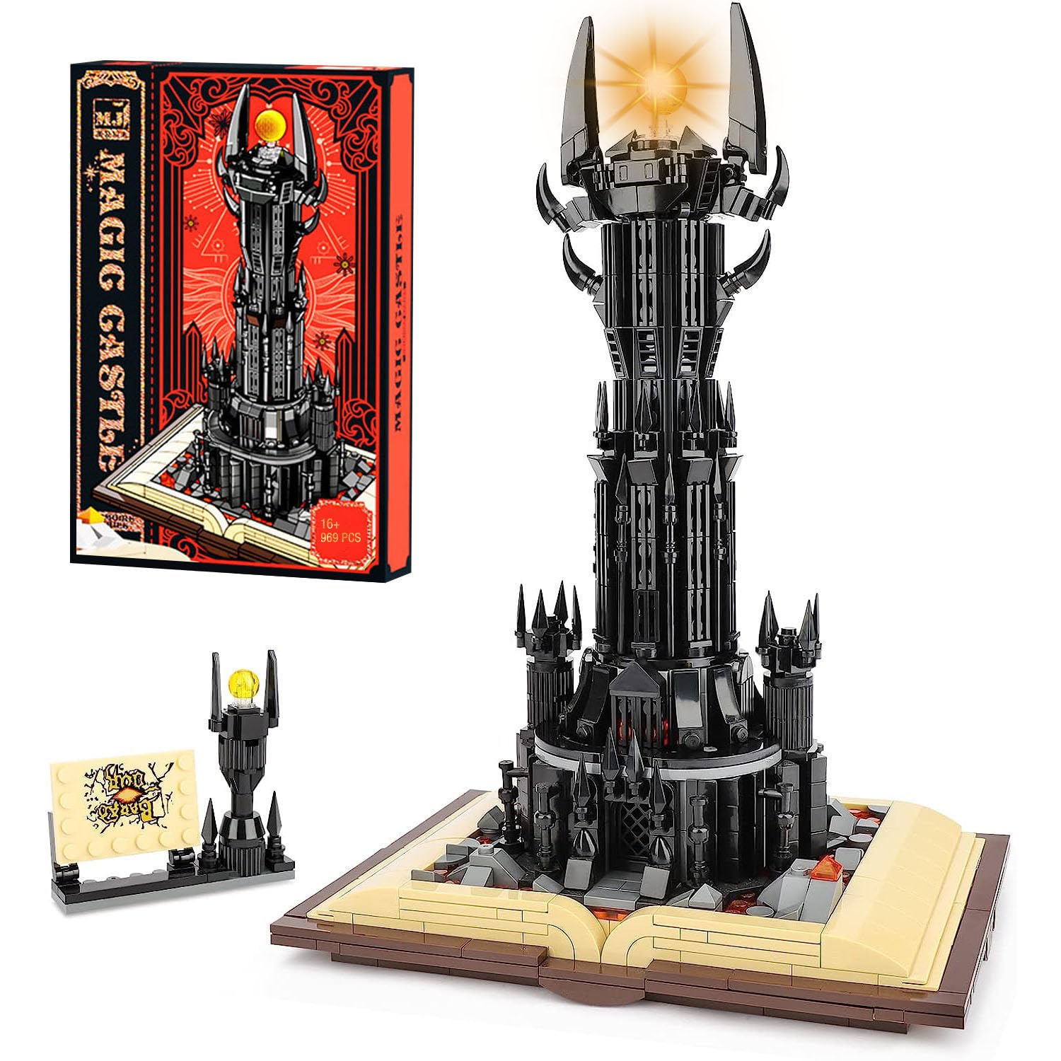 YILETKC Ideas Lord Castle Architecture Building Set, 969PCS Modular House Building Kit, Dark Tower Model Toy with LED, Gift for Adults and Teens