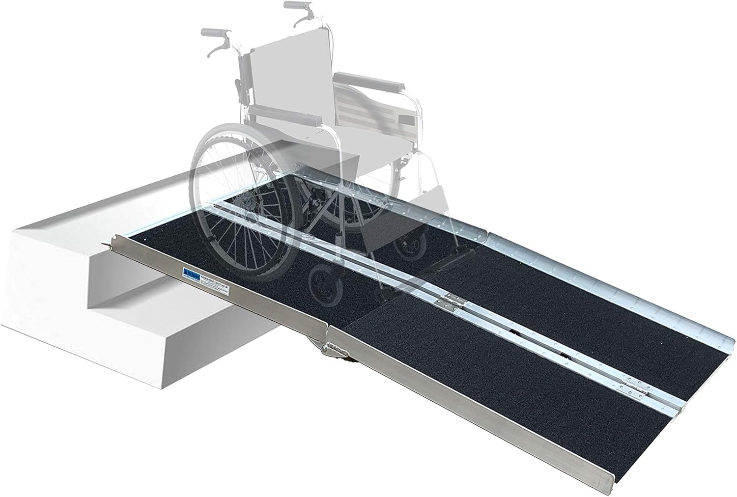 Hapelo Updated Single Fold Non-Skid Aluminum Scooter Mobility Wheelchair Ramp,6' Lightweight Portable, Holds Up 600 lbs