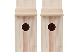 OCEEK 2 Pack Bird Houses for Outside,Bluebird Box Houses for Outside,Cedar Finch Swallow Wren Hummingbird Birdhouse,DIY