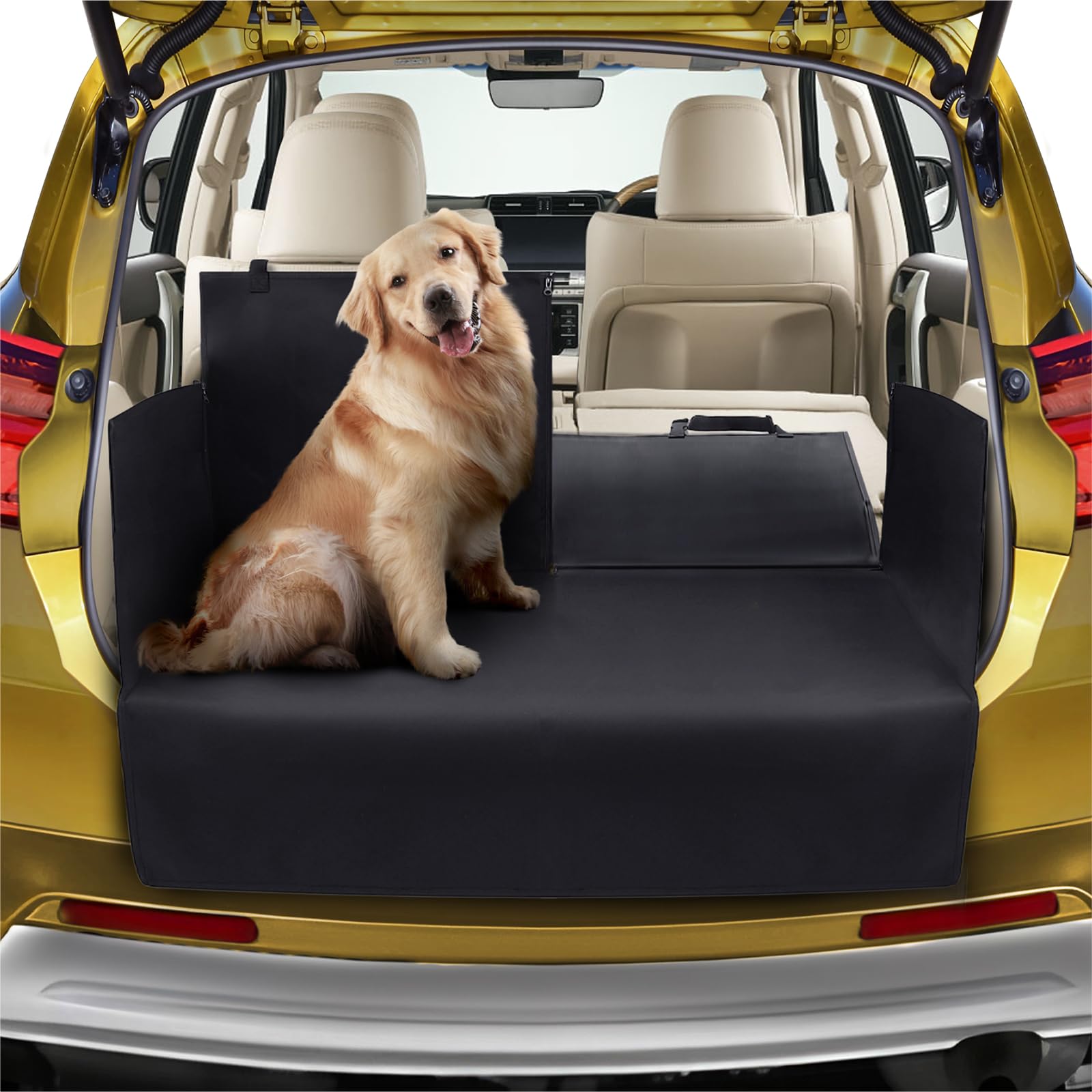 ETLIFE ラゲッジマット 汎用 【 中央分割！滑り止めでズレない！キャンプインストラクター監修】 ラゲッジシート トランクマット トランクシート 車 マット トランク シート 荷台マット 犬 ペット 車 ドライブシート (標準サイズ 155*105*34cm)商品画像