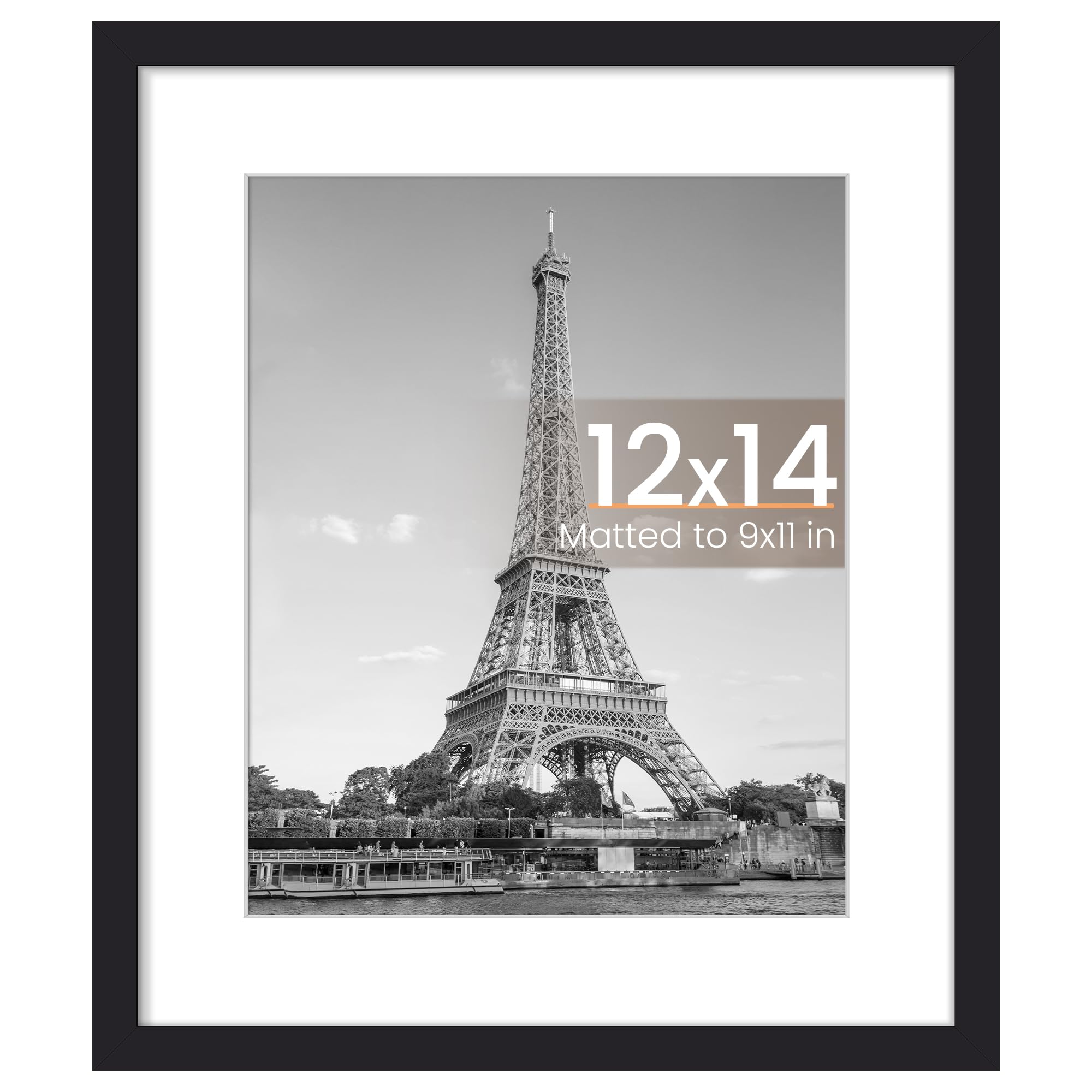 Photo 1 of ***MINOR DAMAGE***
upsimples 12x14 Frame, Display Pictures 9x11 with Mat or 12x14 Without, Wall Hanging Photo Frame, Black, 1 Pack