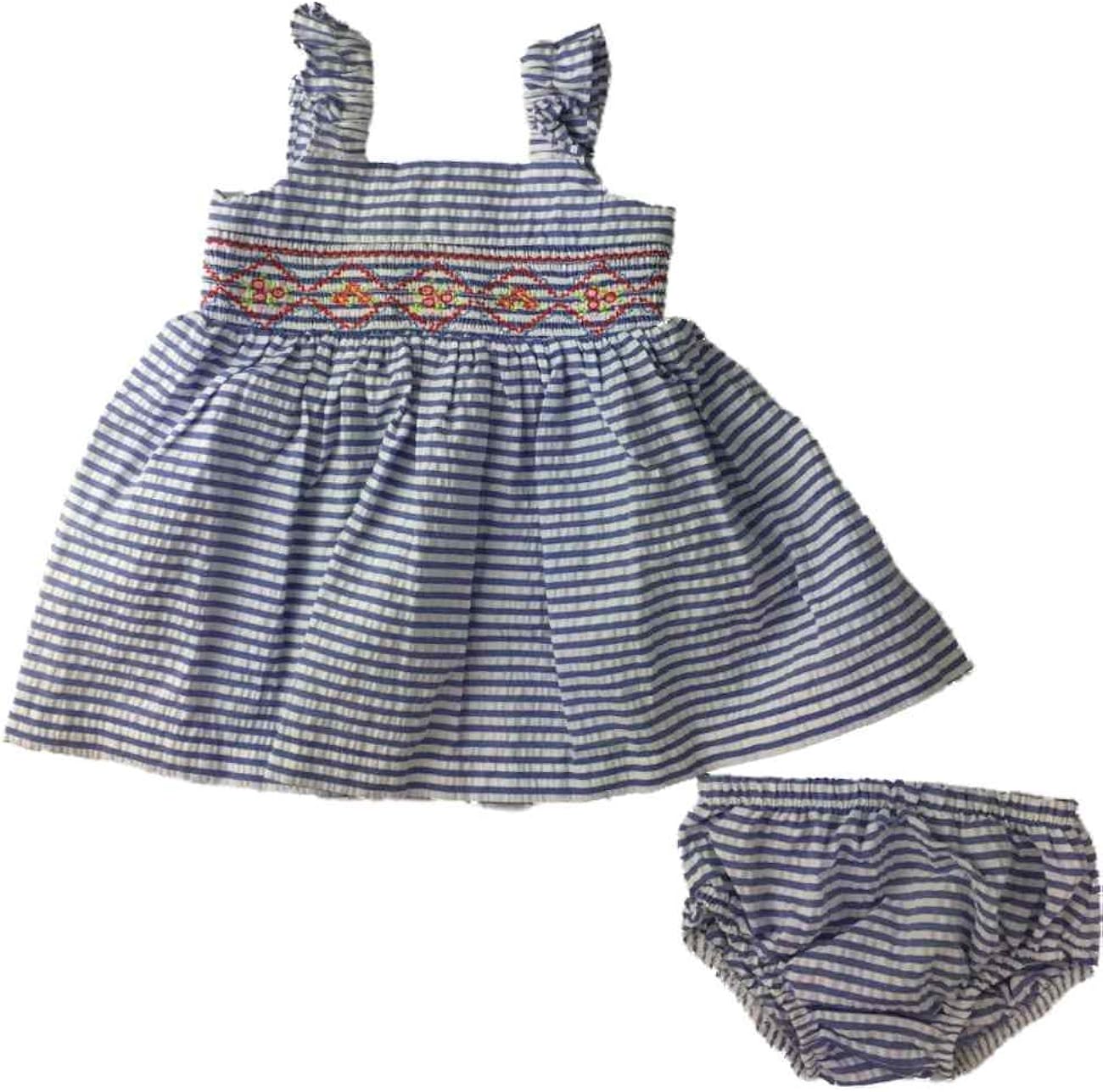 blue and white striped 2 piece outfit