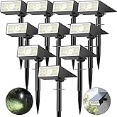 Katipeal Solar Spot Lights Outdoor,10 Pack/56 LED Outdoor Lights for Yard Waterproof IP68, 4 Lighting Modes Solar Landscape Spotlights, Auto On/Off Solar Powered Flood Lights Garden Pathway,Cool White