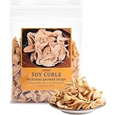 Premium Soy Curls 1lb(453g) No Additives High-Protein Gluten-Free Soy Beans Strips Vegan Meat Substitute Suitable For Salads