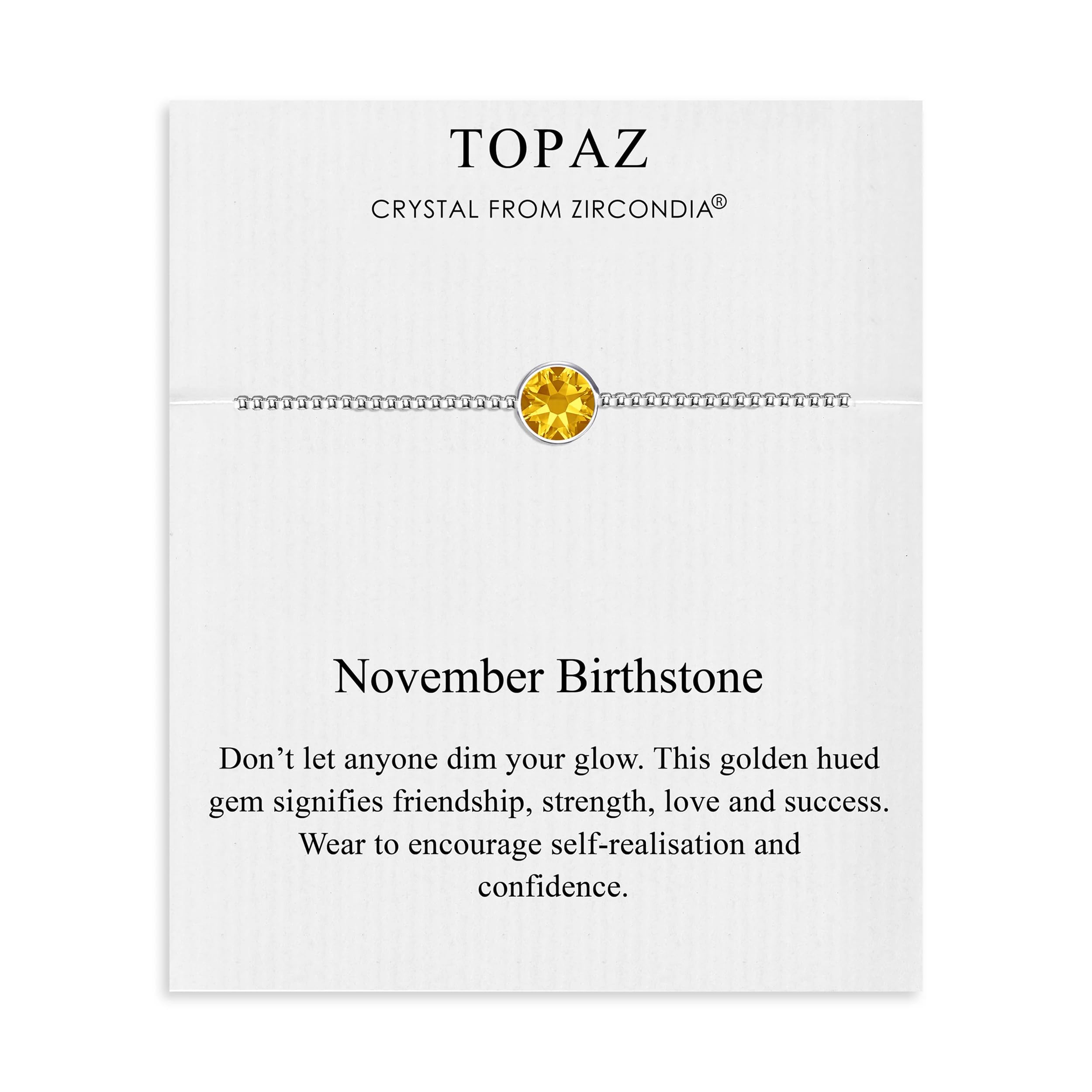 Philip Jones November (Topaz) Birthstone Bracelet Created with Zircondia® Crystals