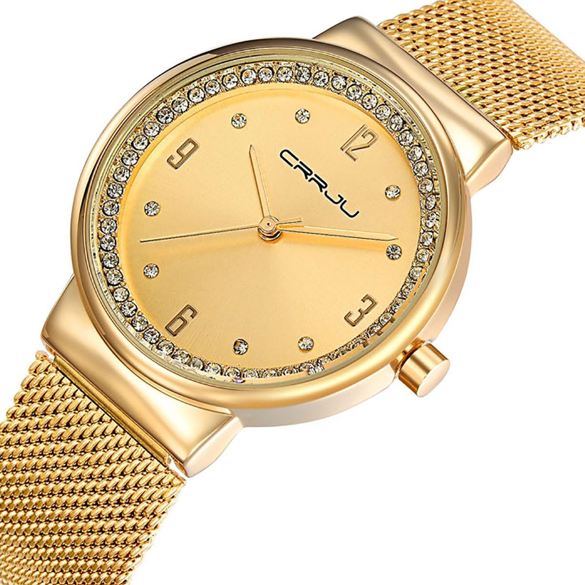 MODIWEN Women Waterproof Quartz Analogue Wrist Watch with Alloy Watchband