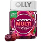 OLLY Women's Multivitamin, Supports Overall Wellness,* Biotin - 130 Count | Women's Wellness, A Multitasking Blend of Vitamins, Biotin &amp; Folic Acid, Gluten Free, No Synthetic Colors or Flavors
