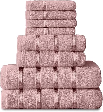 GC Gaveno Cavalia 8 Piece Towel Bale Set Blush Pink 450 GSM Egyptian Cotton