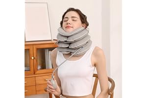 BKRTONDSY Neck Stretcher with Neck Brace,Cervical Traction Neck Device,Neck Relief Tool,Adjustable Inflatable Cervical Brace,Home Use Neck Decompression New Technology Breathable Fabric