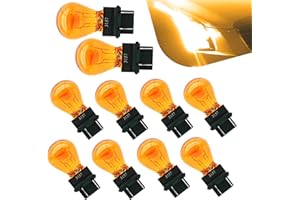 Yekoaru 10 PCS 3157 Light Bulb, Automotive Brake Tail Turn Signal Light Bulb, Bulb Standard Replacement, Universal for Most C