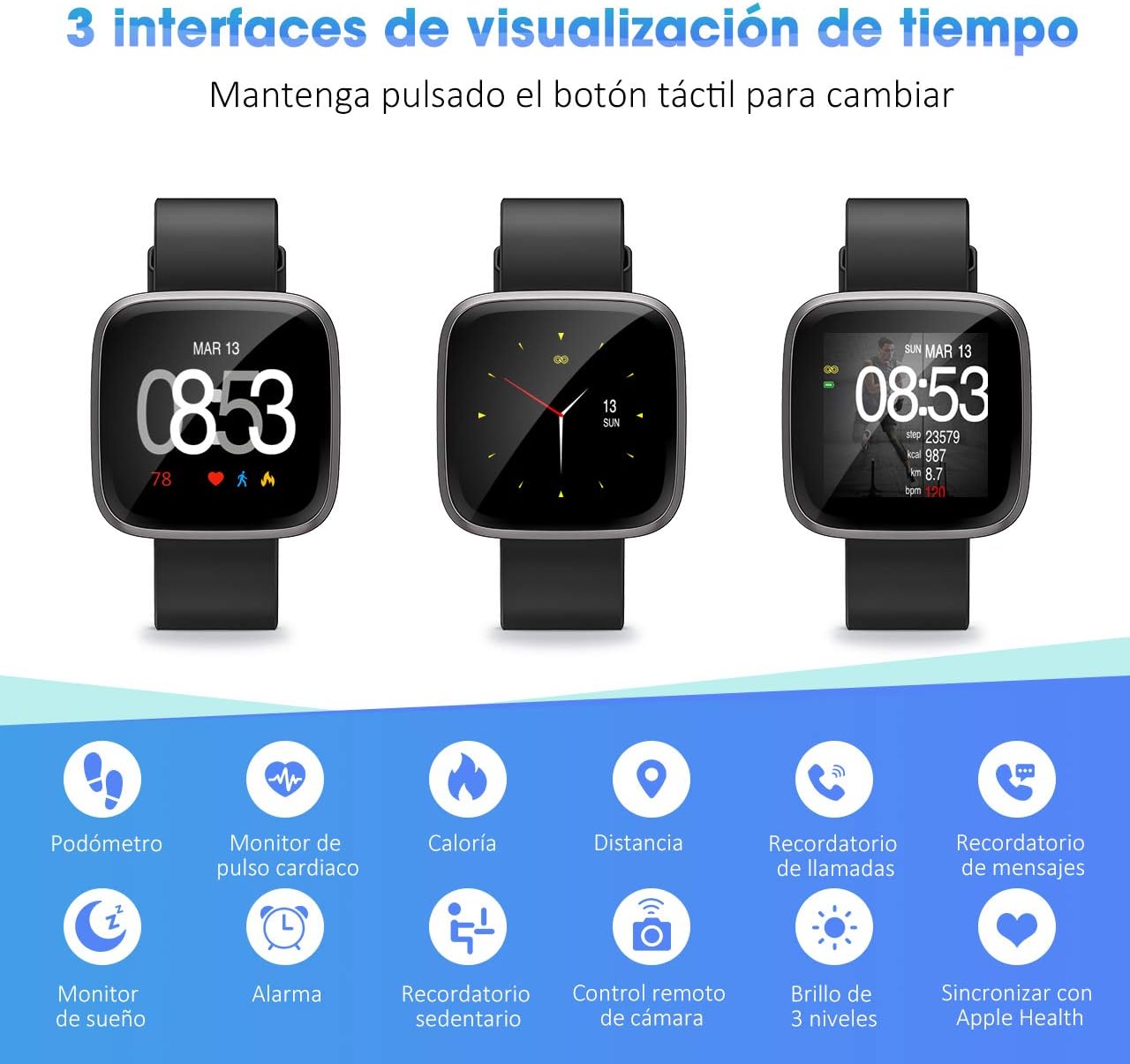 Seneo Reloj Inteligente Hombre, Reloj de Seguimiento de Actividad ...