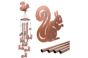 SRDJXY Squirrel Wind Chimes for Outside,Squirrel Gifts for Women Men/Memorial Gift/Sympathy Gift/Birthday Gifts Metal windchimes Outdoors/Indoors,Garden Decor,Patio,Home,Porch,Yard Decorations