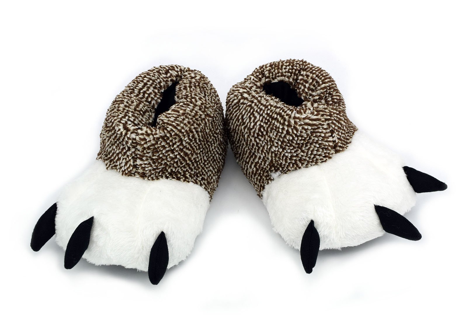 Ibeauti Unisex Polar Bear Paw Slippers Boots Plush Furry Animal Paw House Slippers for Couples