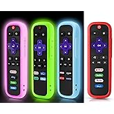 4 Pack Case for Roku Remote, Cover for Hisense/TCL Roku TV Steaming Stick/Express, Silicone Protective Controller Universal R