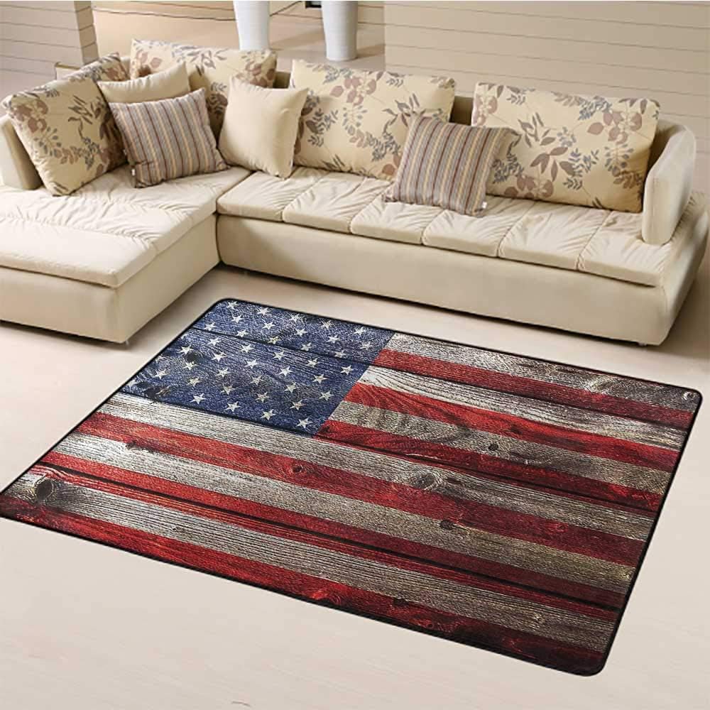 Area Rug Floor Mat American Flag NonSlip Backing Floor