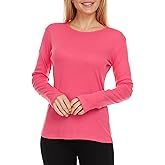 Brix Women's Long Sleeve Tee - Crewneck Cotton T-Shirt Tagless Super Soft Classic and Fitted.