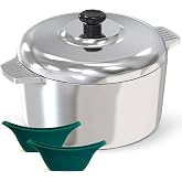 Magnaware Cast Aluminum Dutch Oven with Lid - 5 Quart Lightweight Cookware Pot with Silicone Covers for Easy Handling - Even Heat Distribution &amp; Retention - For Bread Baking, Stew, Simmering &amp; More